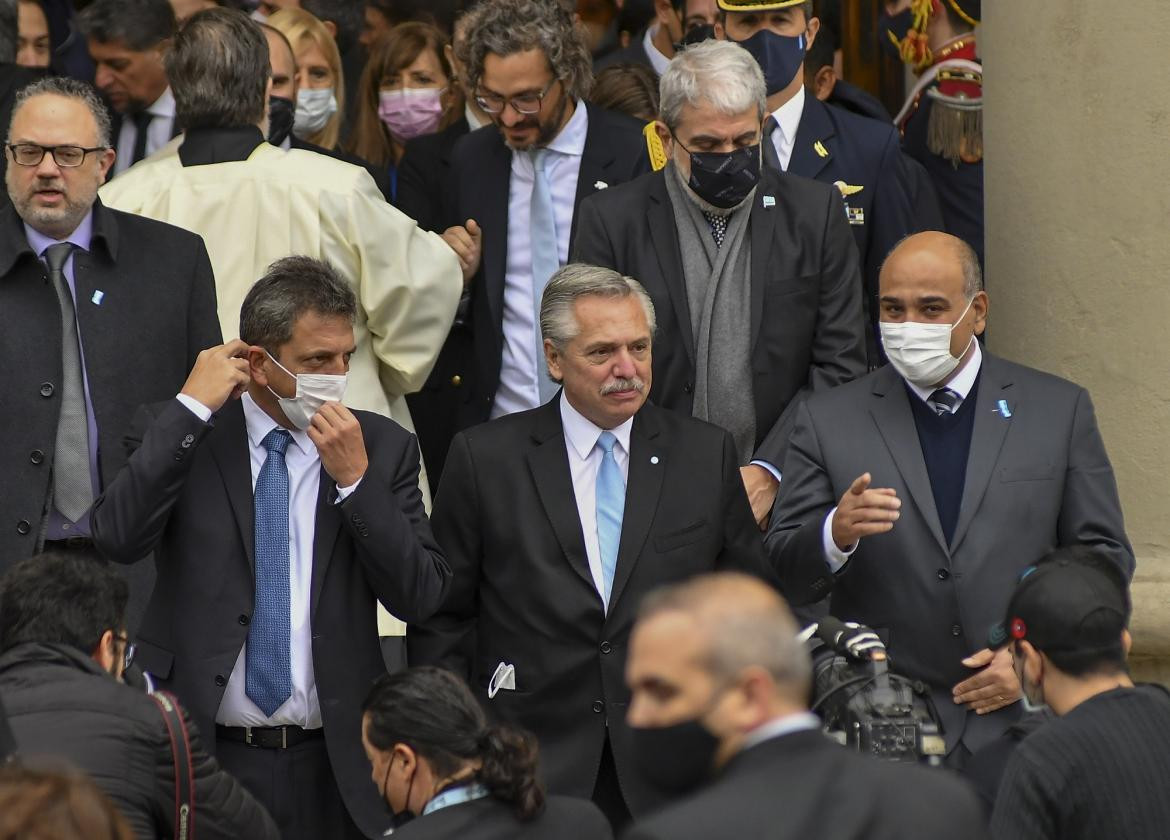 Alberto Fernández, Gabinete, salida de Tedeum, 25 de mayo, NA