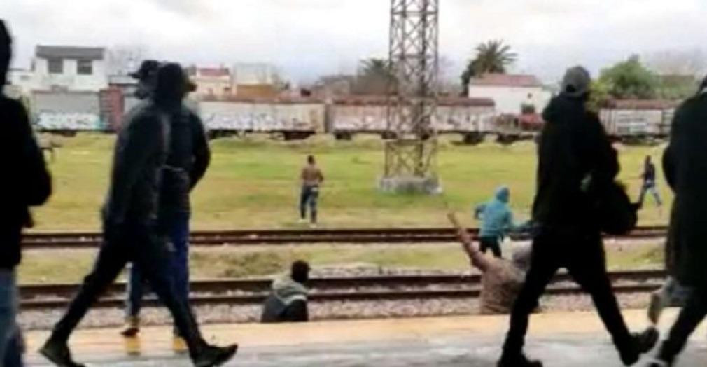 Incidentes entre barras de Racing y del Deportivo Cali. 