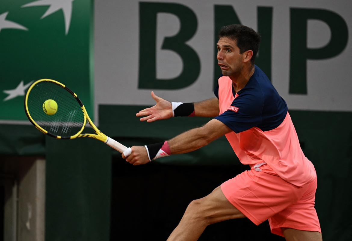 Federico Delbonis en Roland Garros. Foto: REUTERS.