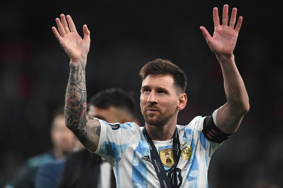 Lionel Messi y la Selección argentina tras la Finalissima. Foto: EFE.