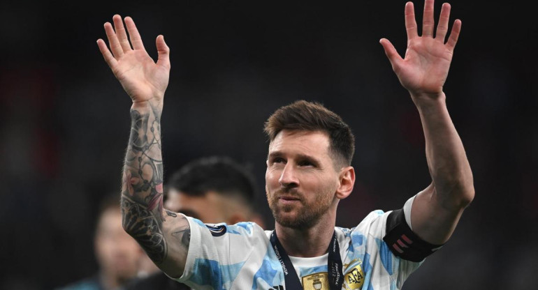 Lionel Messi y la Selección argentina tras la Finalissima. Foto: EFE.