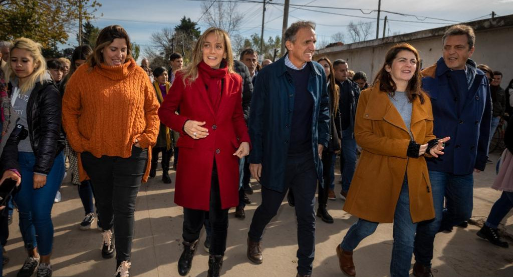 Malena Galmarini, Massa, Katopodis y Mariel Fernández en Moreno. Foto: Prensa.