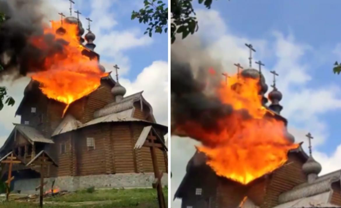 Incendio del Monasterio Sviatohirsk Lavra.