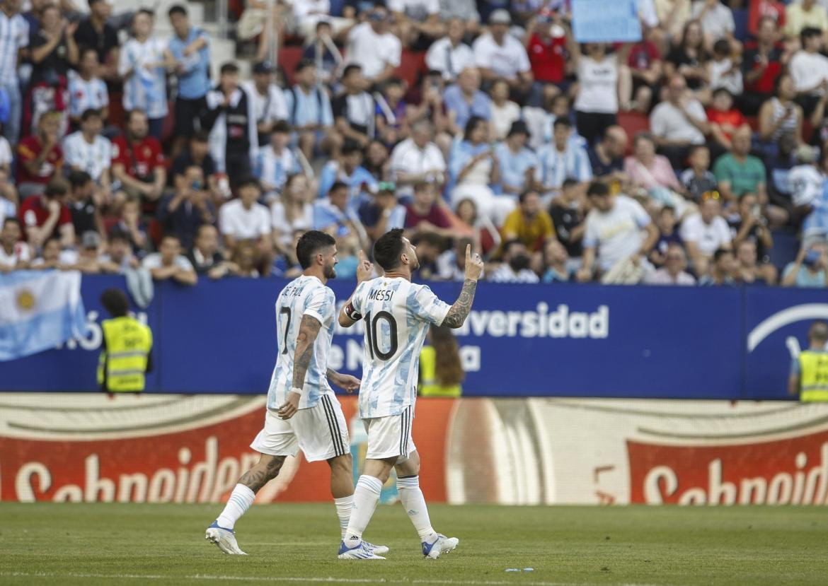 Festejo de Messi, Selección Argentina, Foto Twitter Selección Argentina	