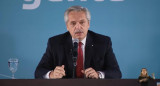 Alberto Fernández durante la presentación del proyecto de Renta Inesperada. Foto: captura video