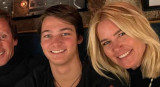 Tiziano junto a sus padres, Alejandro Gravier y Valeria Mazza, NA