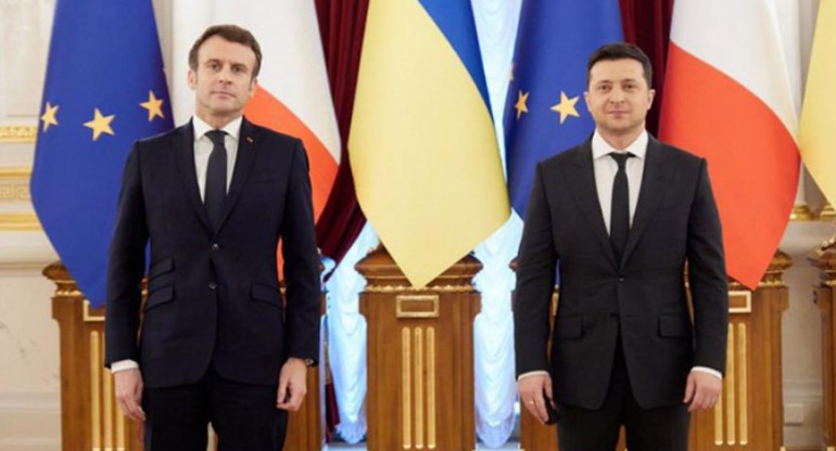 Macron y Zelenski. Foto: Reuters.
