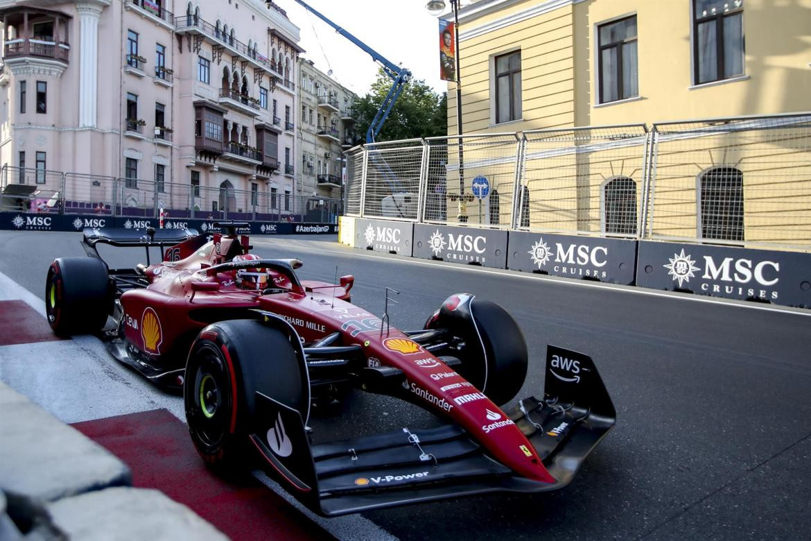 Charles Leclerc en el Gran Premio de Azerbaiyán. Foto: EFE.