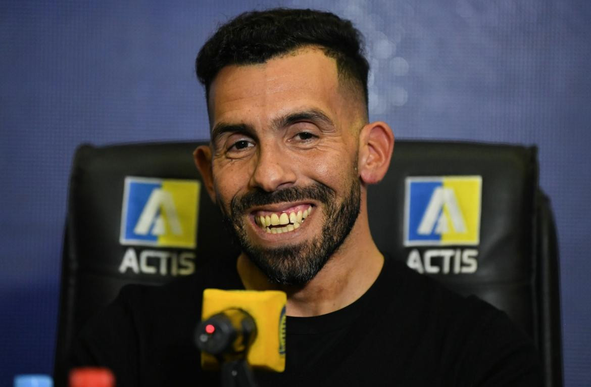 Tevez, durante la conferencia de presentación como nuevo director técnico de Rosario Central. Foto NA