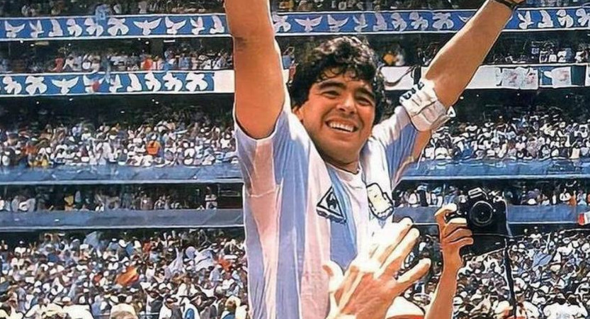 Diego Maradona en el Mundial México 86. Foto: NA.