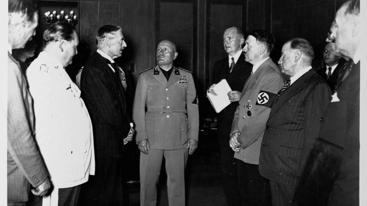 Chamberlain, Mussolini y Hitler, foto Getty Images