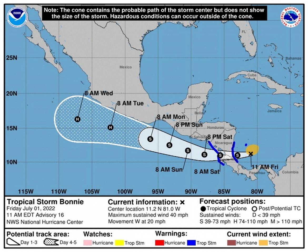 Huracán Bonnie, EFE