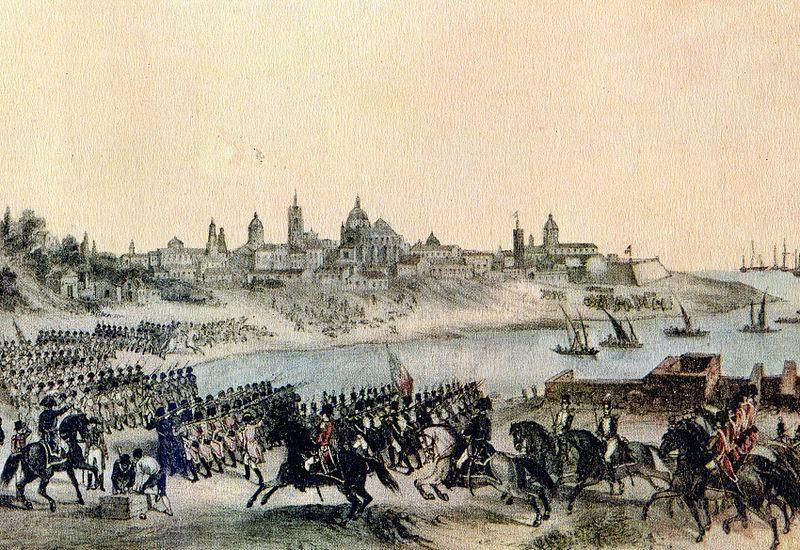 Invasiones inglesas a Buenos Aires, pintado por Madrid Martínez.