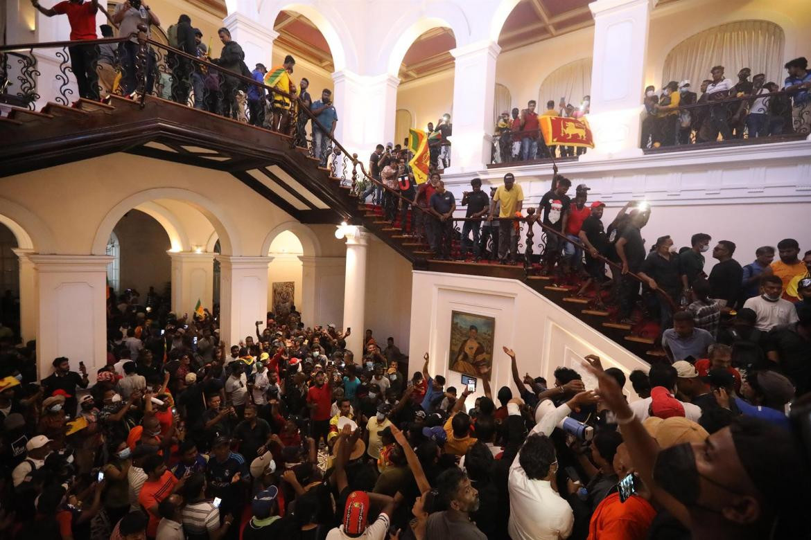 Protesta anti gobierno en Sri Lanka. Foto: EFE.