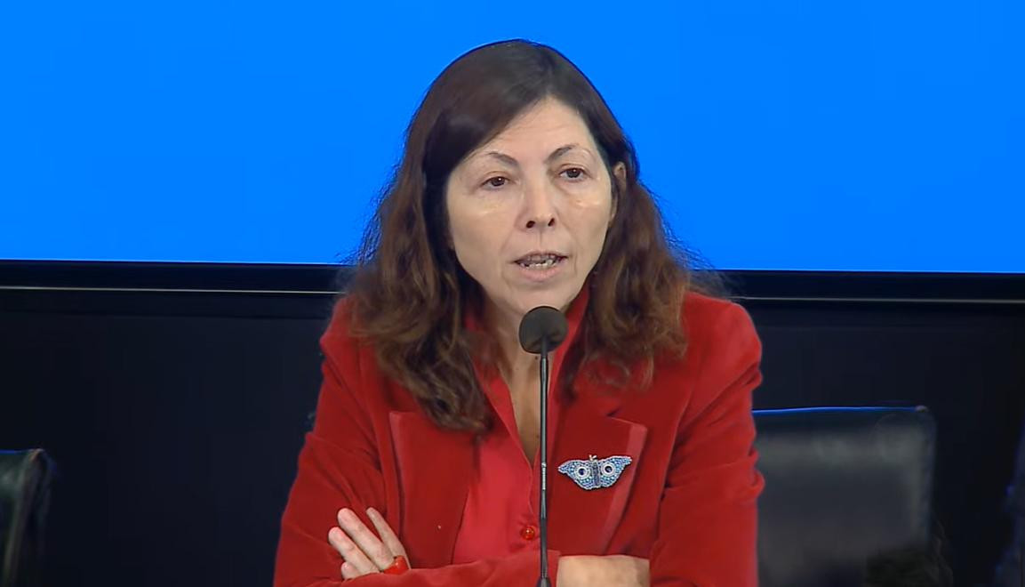 Silvina Batakis, Ministra de Economía, Gobierno, conferencia, foto captura video	