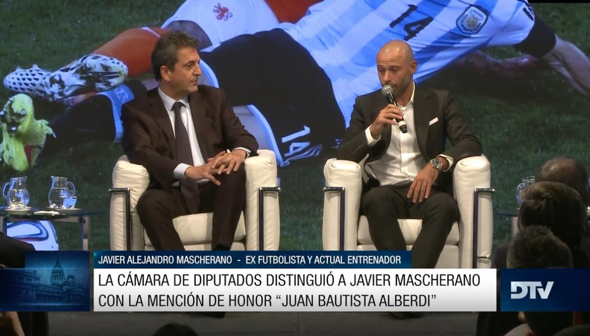 Javier Mascherano, Diputados, mención de honor, foto DTV