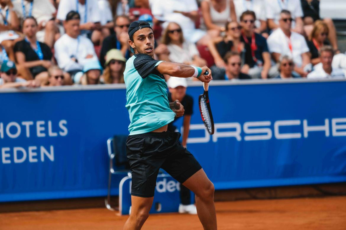 Francisco Cerúndolo en el ATP de Bastad. Foto: @NordeaOpen.