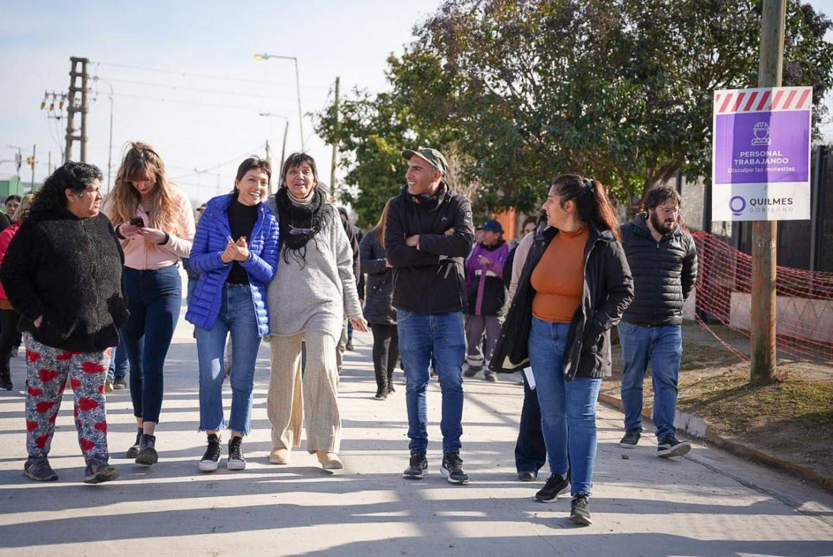 Mayra Mendoza supervisó obras en Quilmes