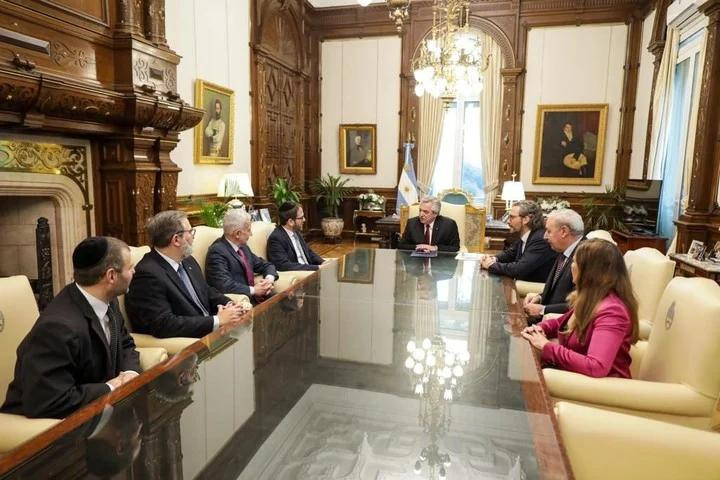Reunión de Alberto Fernández con representantes de AMIA. Foto: Presidencia de la Nación