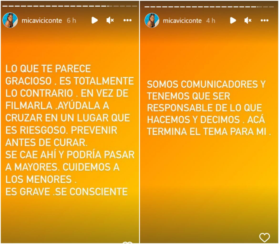 Viciconte furiosa en redes contra Neumann. Foto: captura instagram/micaviciconte