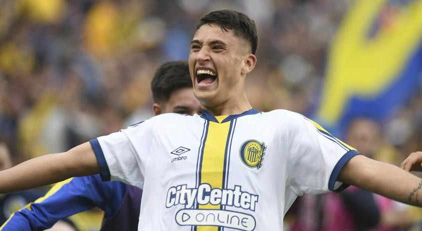 Alejo Veliz, autor del gol de Rosario Central en el clásico rosarino. Foto: NA.