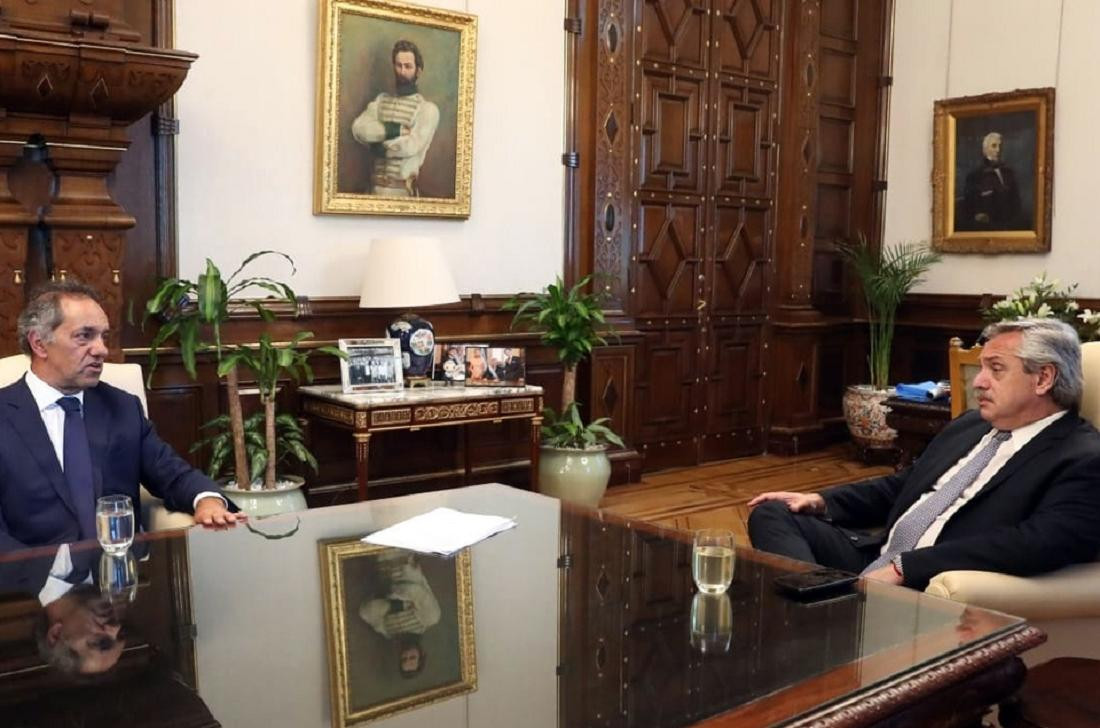 Alberto Fernández y Daniel Scioli, reunión en la Rosada. Foto: archivo presidencia.