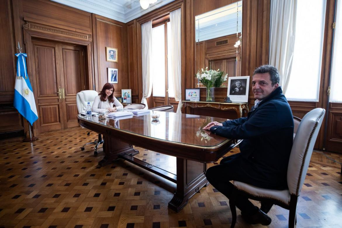 Cristina Fernández de Kirchner y Sergio Massa. NA