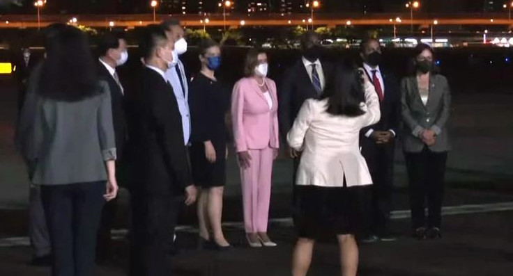Nancy Pelosi arribó a Taiwán. Foto: captura video.