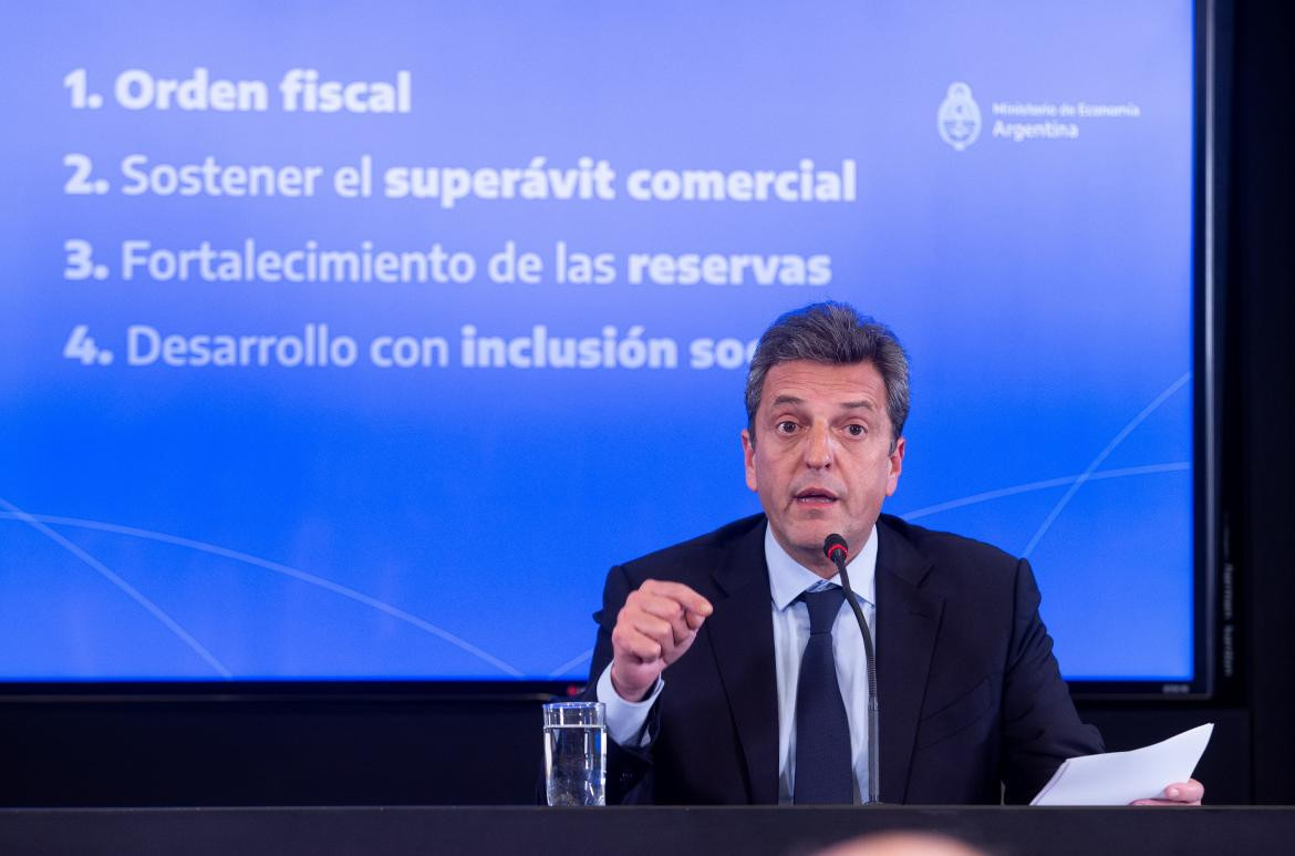 Sergio Massa, durante el anuncio de las nuevas medidas. Foto: NA.