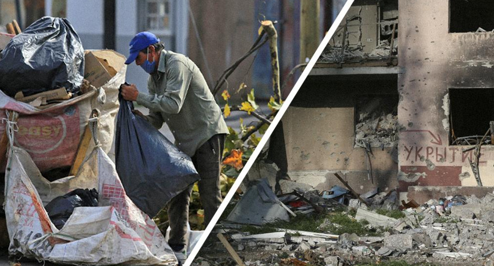 Pobreza en Argentina y destrucción en Ucrania, Fotos NA