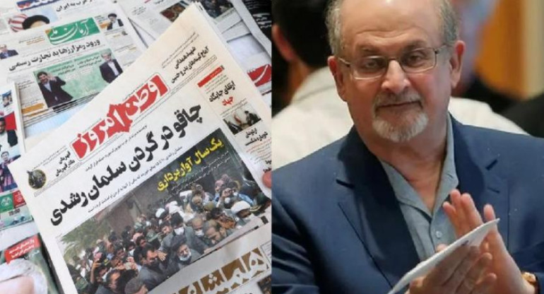 Medios iraníes sobre el ataque a Salman Rushdie. Foto: NA.