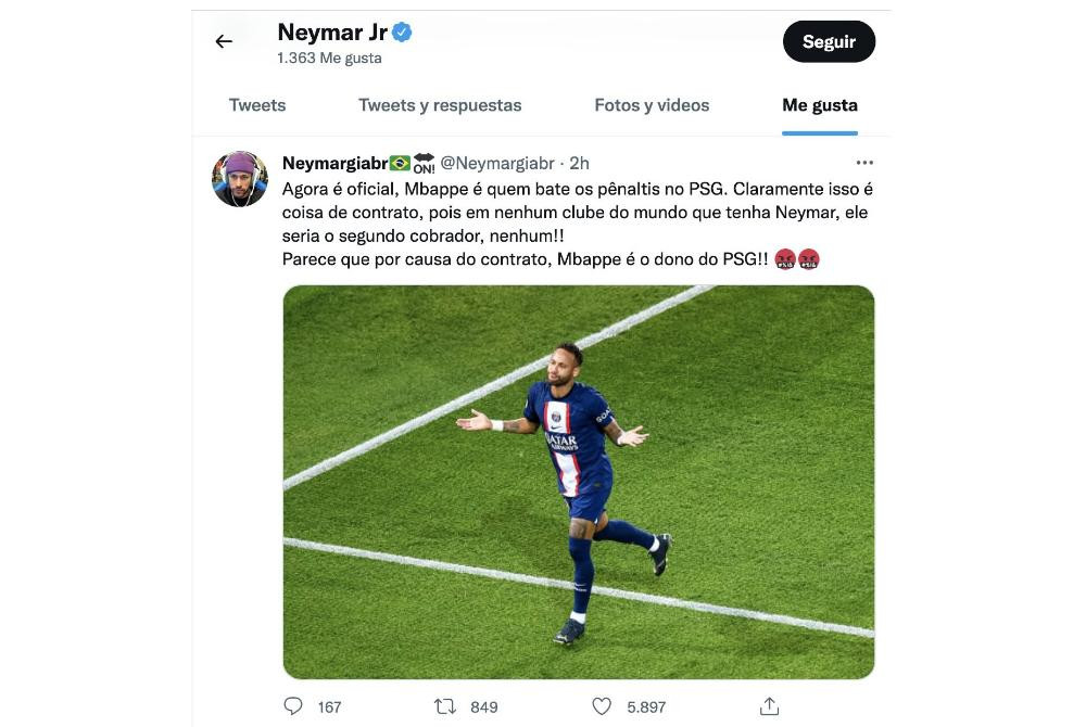 Tuit de Neymar, Twitter