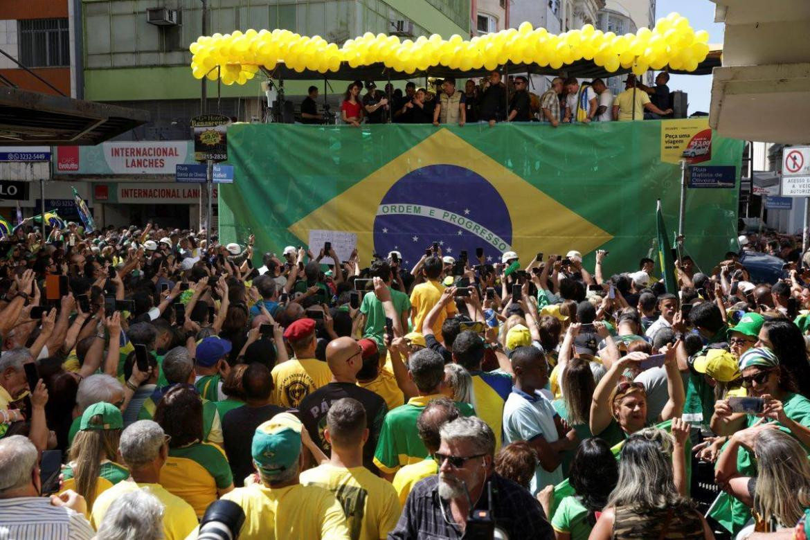 Bolsonaro. Acto de campaña en Brasil_ Foto Reuters