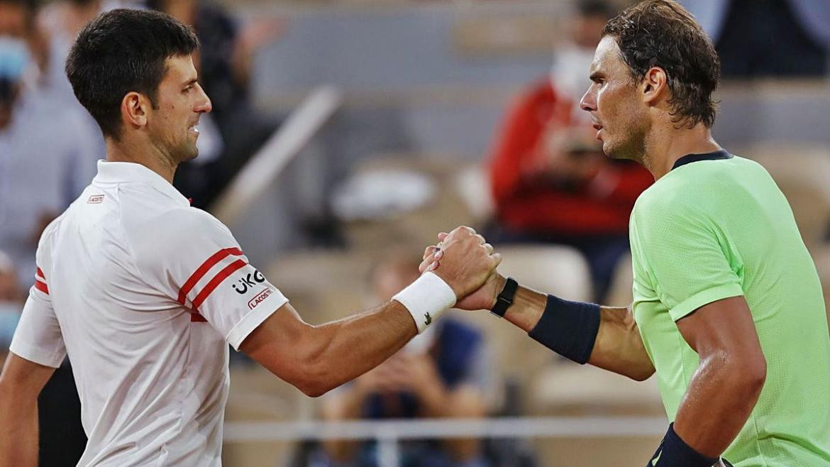 Rafael Nadal y Novak Djokovic. Foto: REUTERS.