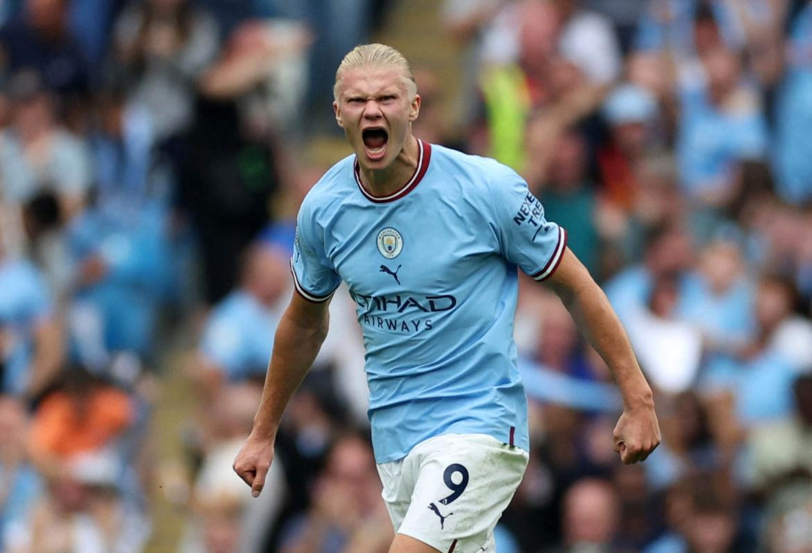 Erling Braut Haaland, el goleador del Manchester City. Foto: NA.