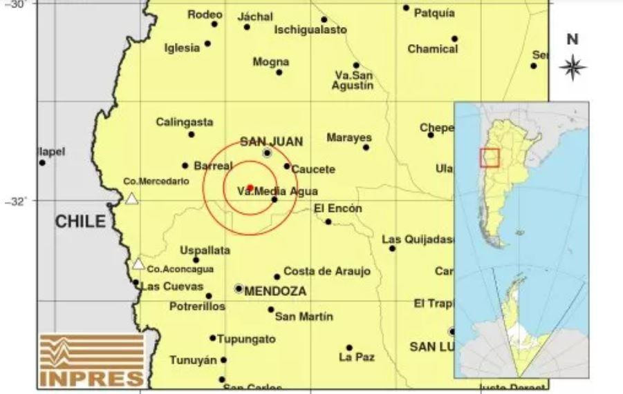 Nuevo sismo en San Juan. Foto: INPRES