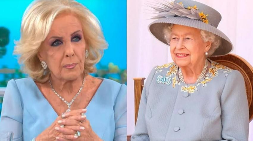 Mirtha Legrand y la Reina Isabel II. Foto: NA.