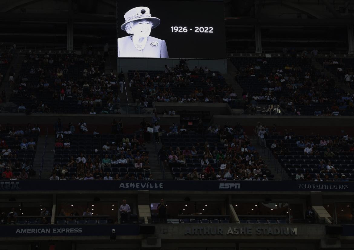 Homenaje en el US Open para la reina Isabel II. Foto: REUTERS