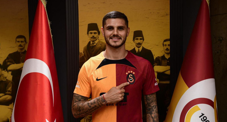 Mauro Icardi con la camiseta del Galatasaray. Foto: EFE.