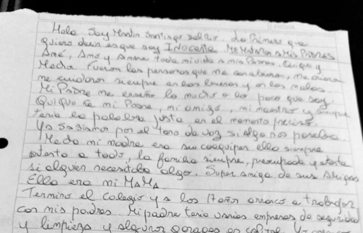 La carta de Martín del Río. Foto: NA.