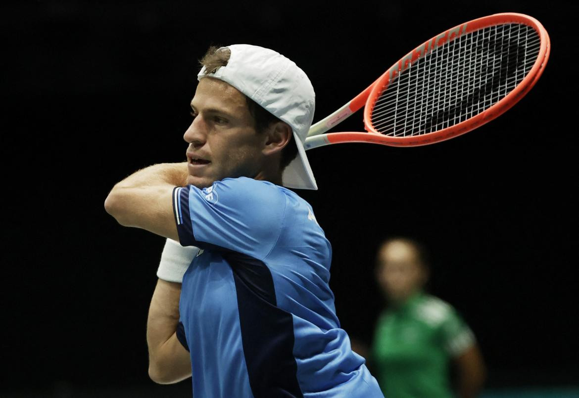 Diego Schwartzman en la Copa Davis 2022. Foto: REUTERS.