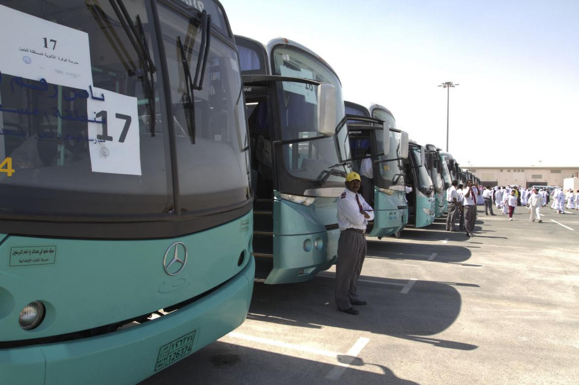 Transporte público durante el Mundial de Qatar. Foto: Telam.