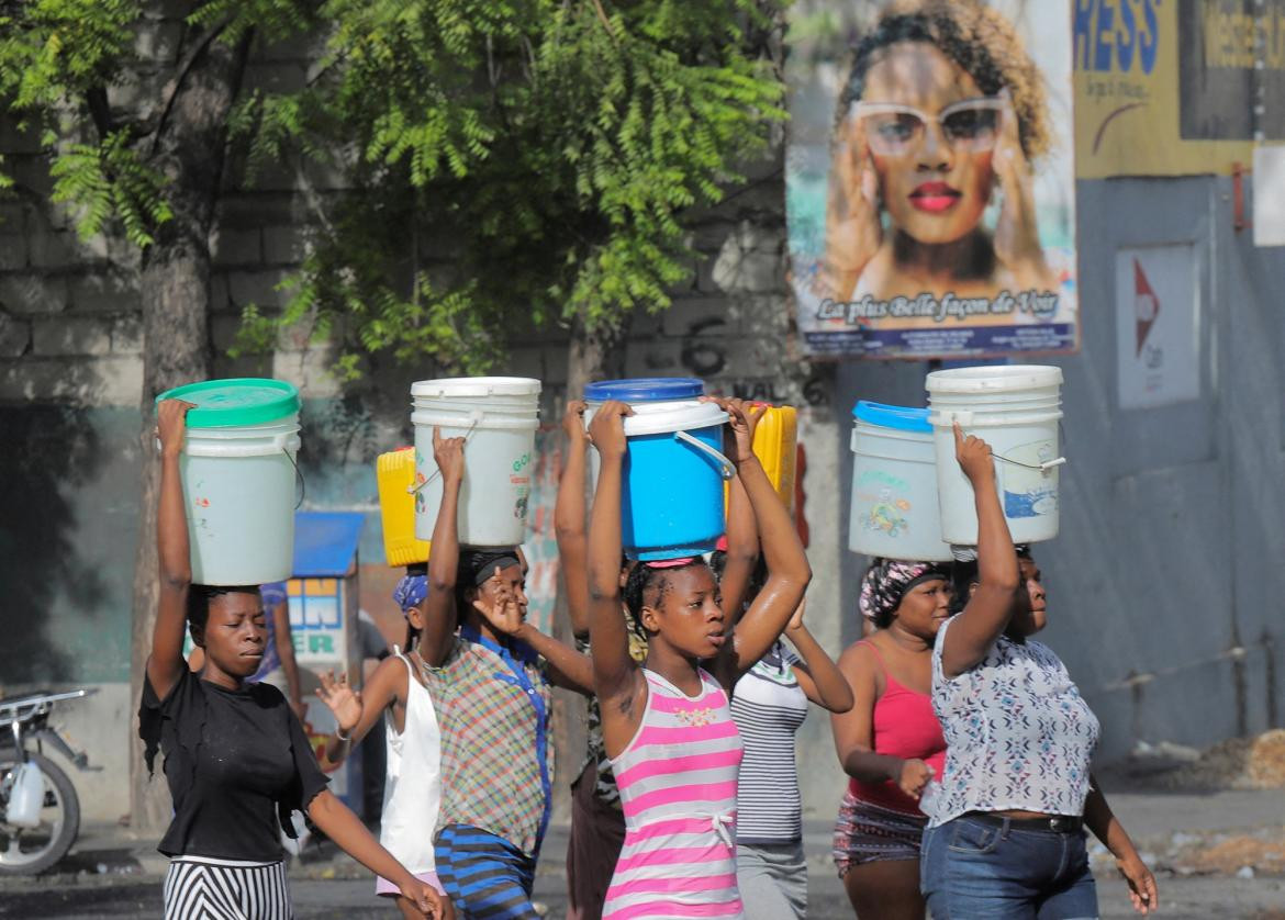 Escasez de agua en Haití. Foto: Reuters.