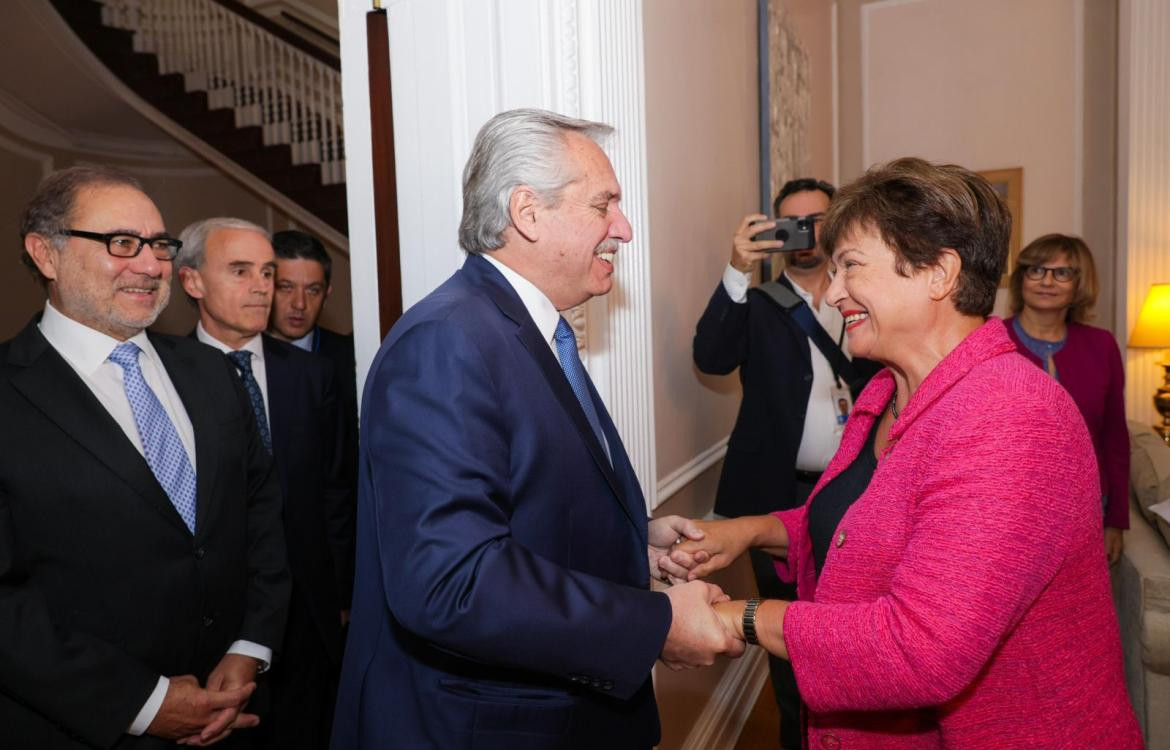 Alberto Fernández y Kristalina Georgieva en Nueva York, NA	