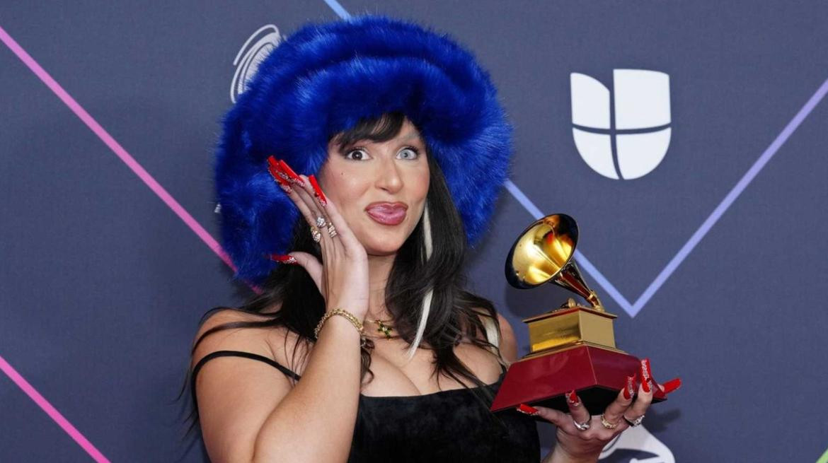 Nathy Pelusa, ganadora en Latin Grammy 2022. Foto: Telam.