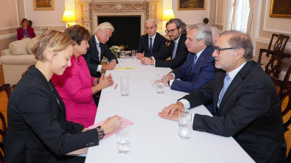 Kristalina Georgieva y Alberto Fernández en Nueva York. Foto: Presidencia.