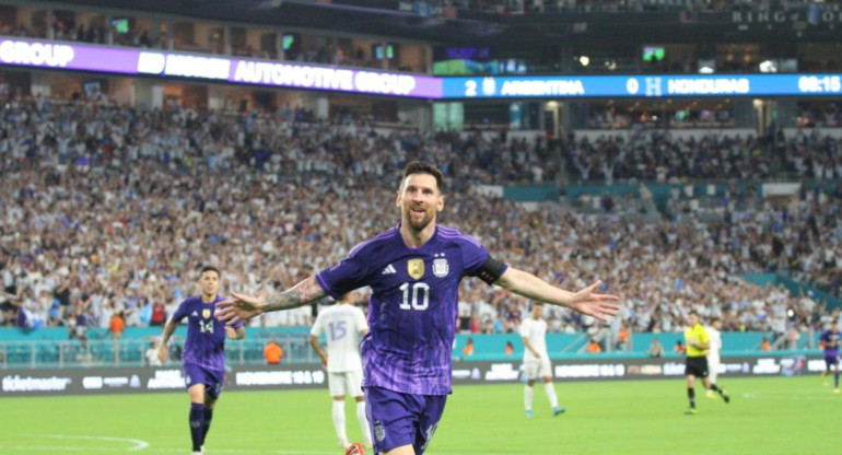 Lionel Messi, Argentina vs Honduras. Foto: Twitter @Argentina