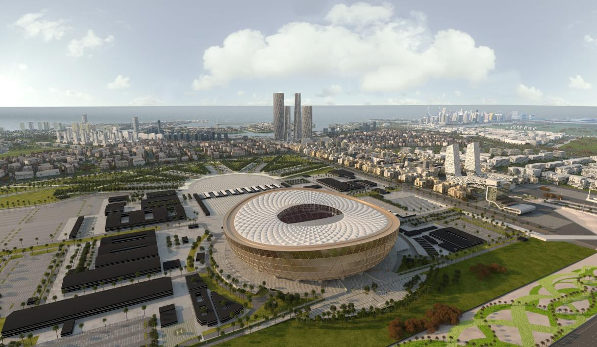 Estadio Lusail, donde se jugará la final del Mundial de Qatar 2022. Foto: NA.