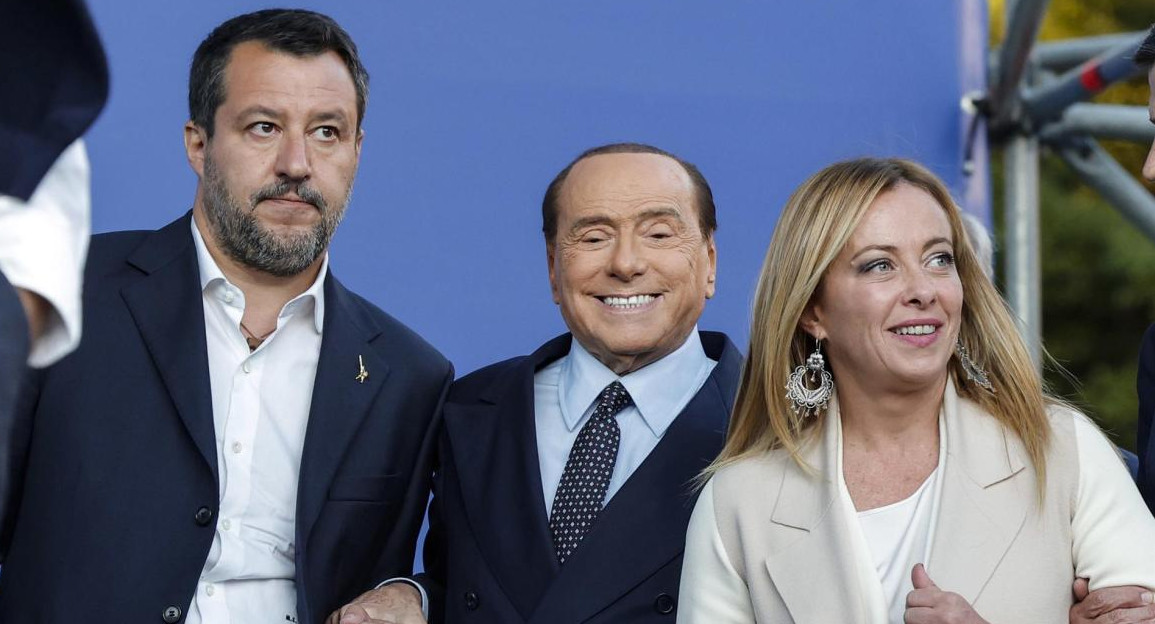 Giorgia Meloni, Matteo Salvini y Silvio Berlusconi_EFE