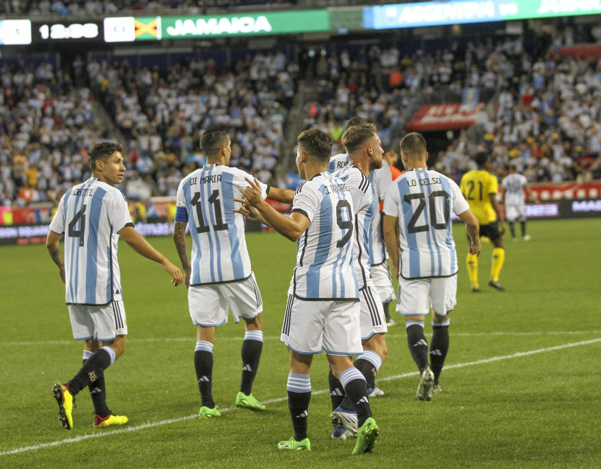 Selección argentina ante Jamaica. Foto: NA.